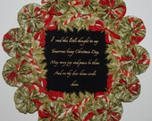 Vintage Style Christmas Greeting 8.5 quot Yo Yo Doily