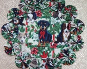 Christmas Rotweiler 8.5 quot Yo Yo Doily