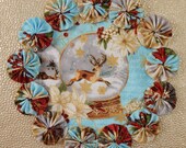 Reindeer Snow Globe Yo Yo Doily