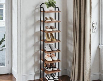 Tall Shoe Rack Storage Organizer for Small Spaces