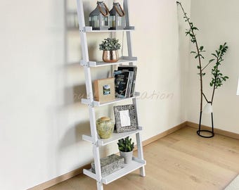 Wooden Ladder Bookshelf, Display Stand Storage Rack for Living Room, Office