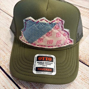 Boho Trucker Hats with Antique Quilt Patchwork
