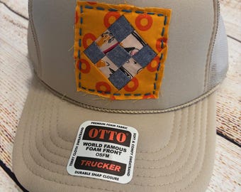 Boho Trucker Hat with Patchwork Detail