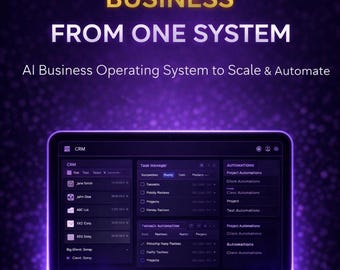 AI Business System Notion Vorlage | crm, Aufgaben & Automatik Dashboard für Small Business