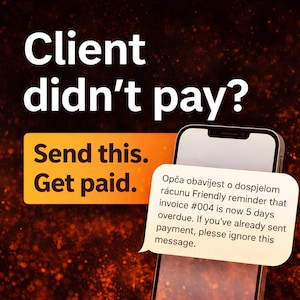 ¿El cliente no pagó? Plantillas de mensajes para copiar y pegar y cobrar rápido / Guiones de seguimiento amables / Sistema de recordatorio de pago para freelancers