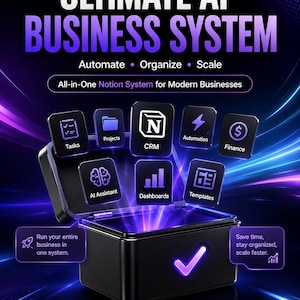 Notion CRM & Business System Template for Freelancers | Client Tracking, Tasks, Automation Dashboard