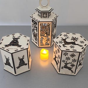 Kerstlantaarn / Aanpasbare houten lantaarns