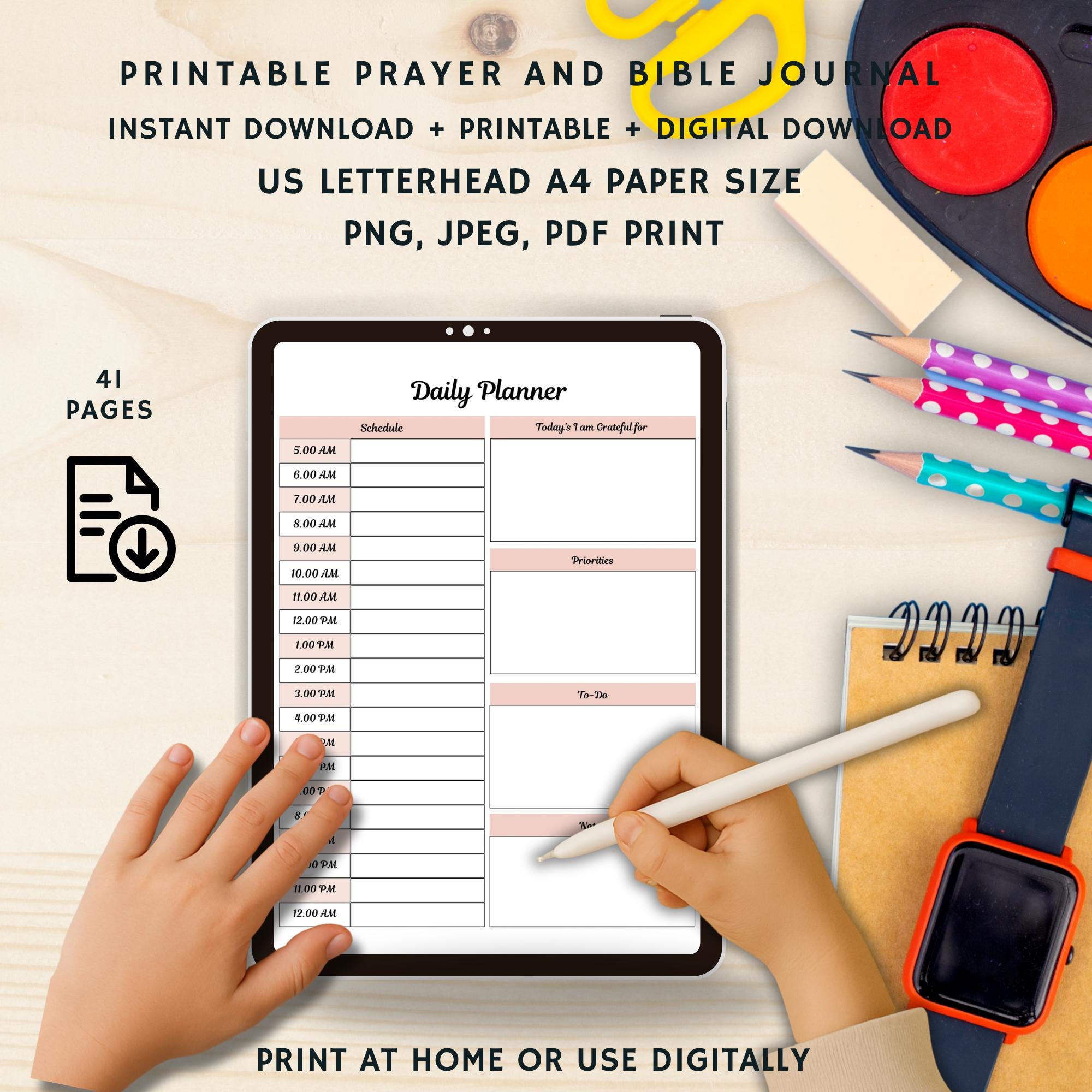 2026 Prayer Bible Journal Printable, Christian Devotional Planner ...