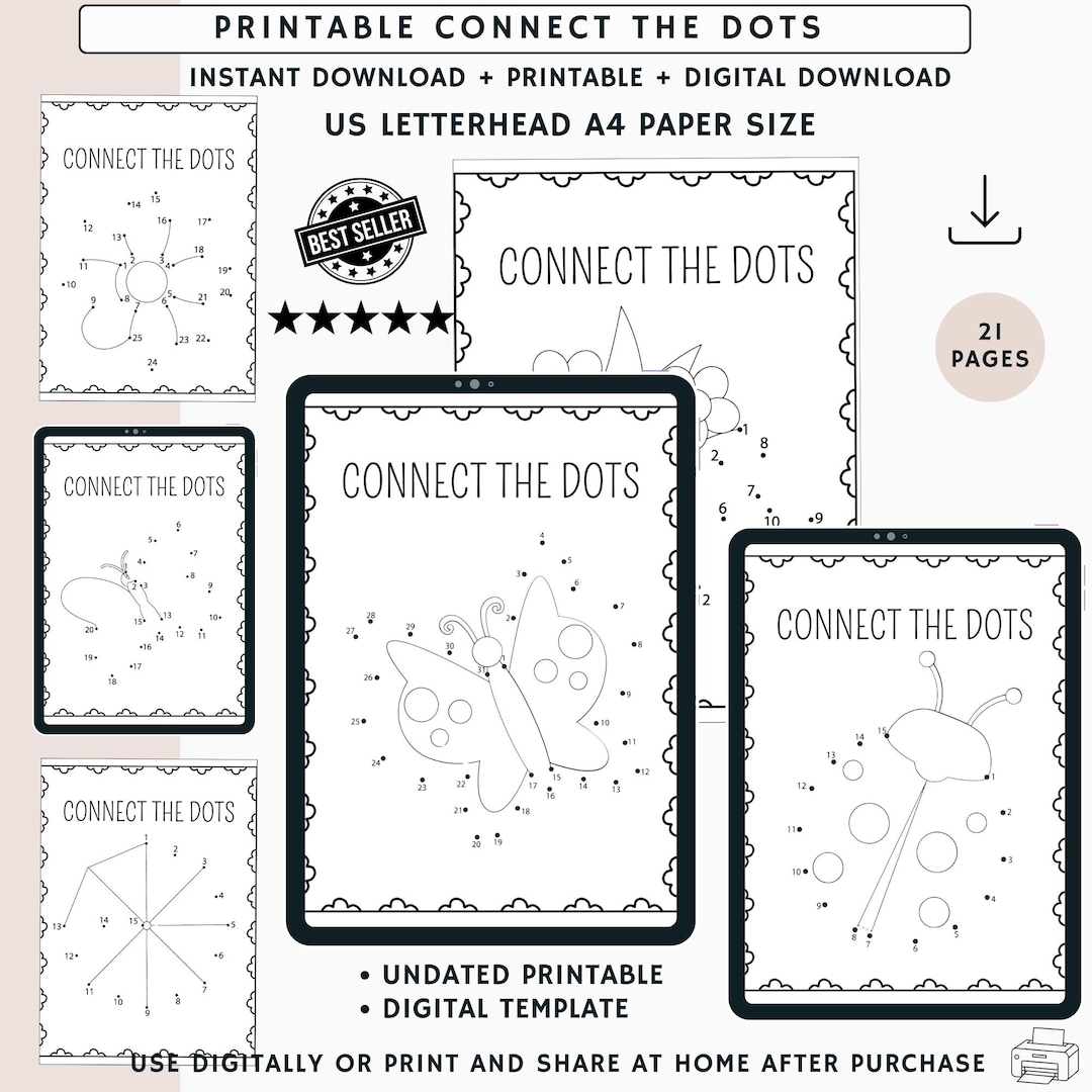 Printable Connect the Dots Activity, Kids Educational Worksheets