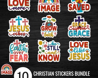 Christian Sticker Bundle | Faith Bible Verse Stickers (Digital Download)