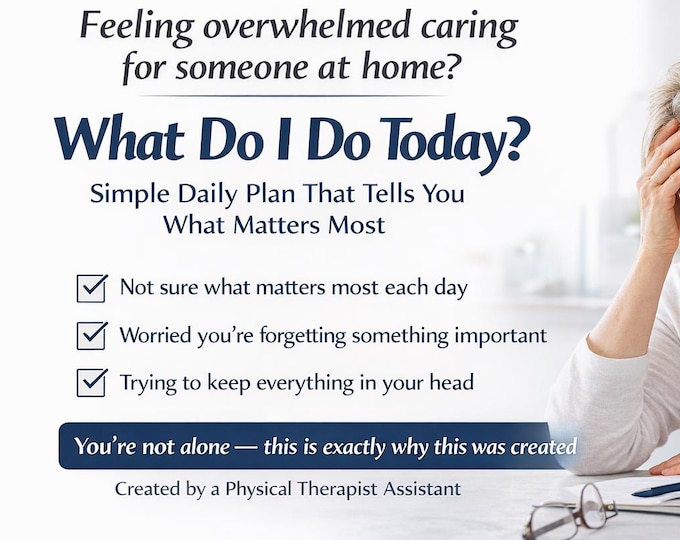 Overwhelmed Caregiver Help, Caregiver Daily Plan Printable, Post Hospital Care Checklist PDF