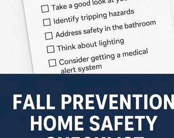 Fall Prevention Checklist | Home Safety Guide for Seniors and Caregivers | Printable Home Risk Assessment