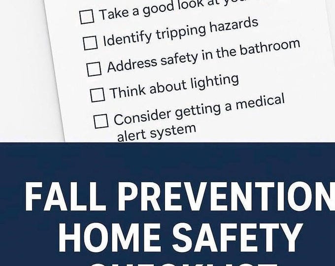 Fall Prevention Checklist | Home Safety Guide for Seniors and Caregivers | Printable Home Risk Assessment