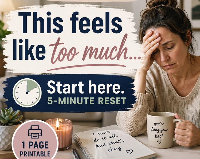 When Caregiving Feels Like Too Much | 5-Minute Caregiver Resentment Reset | 1 Page Printable