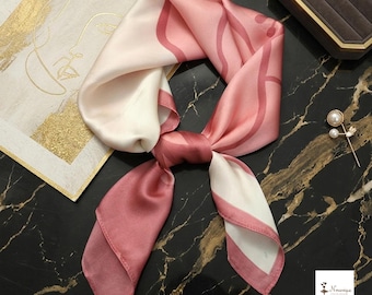 Soft Floral Print Scarf 70x70 cm | Square Hair Scarf, Neck Wrap, Fashion Accessory & Gift for Her