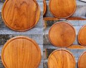 Solid Aged TEAK Cutting Board Cheese Fruit Board with Juice trench - 12 Inch Round Cutting Board- Cheese Charcuterie Display (5 Available)