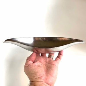 Fantastic Mid Century German Modernist Stainless Steel Biomorphic Serving Dish Bowl, circa 1955.Designed by Günter Kupetz for WMF, Germany