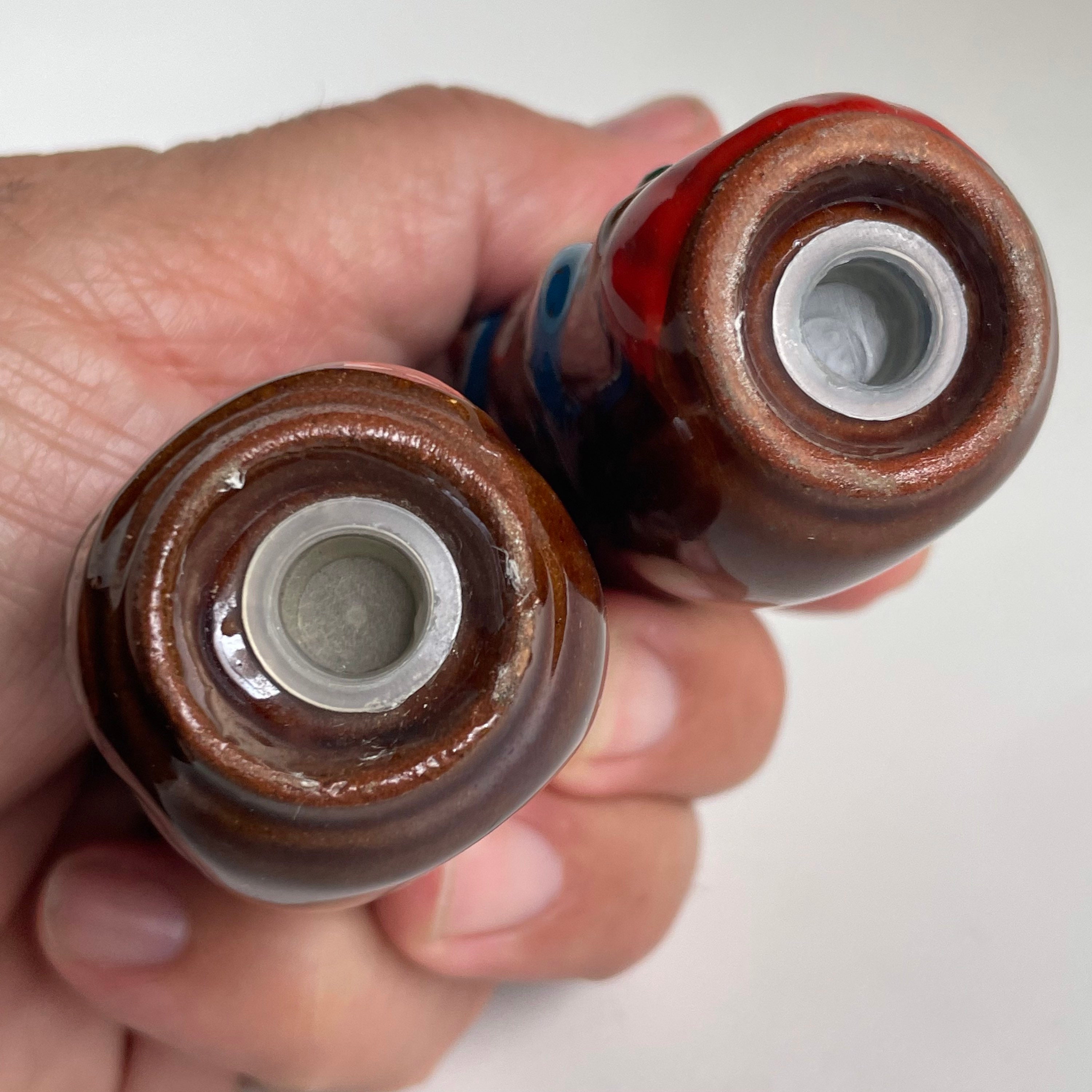 【sss】ヴィンテージ陶器パレット C1960's Northwest Native TOTEM Pole Salt & Pepper Shakers