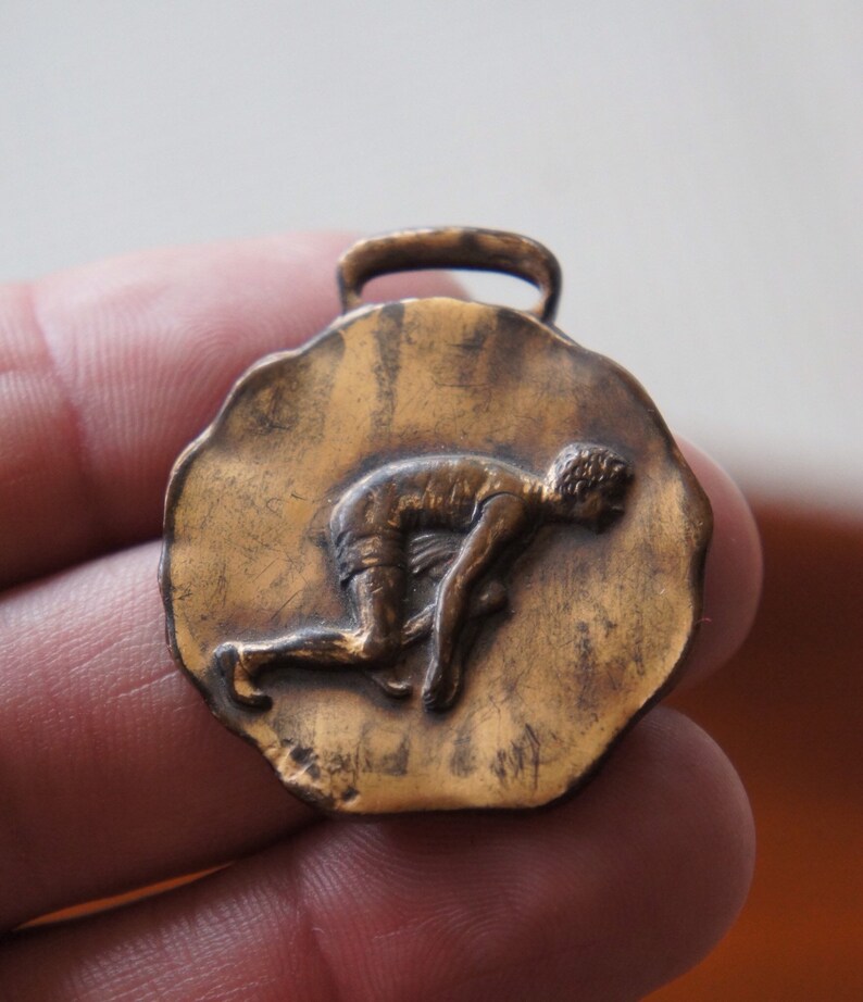 Antique 1919 First Prize Gold Medal 50 Yard Dash Track /& Field G.C.A.A Athletic Exonumia Vintage Sports Numismatic