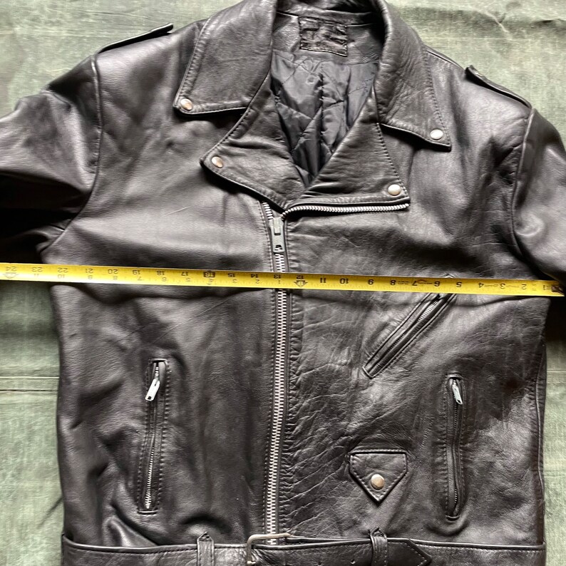 Vintage 1980s Black Leather Perfecto Style Motorcycle Jacket - Etsy