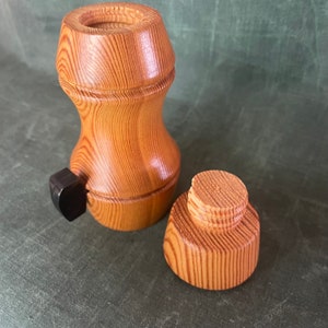 1960's Vintage Bodum Danish White Pine Salt Mill, Spice Grinder, made in Denmark, Modernist, Nutmeg, Nut image 6