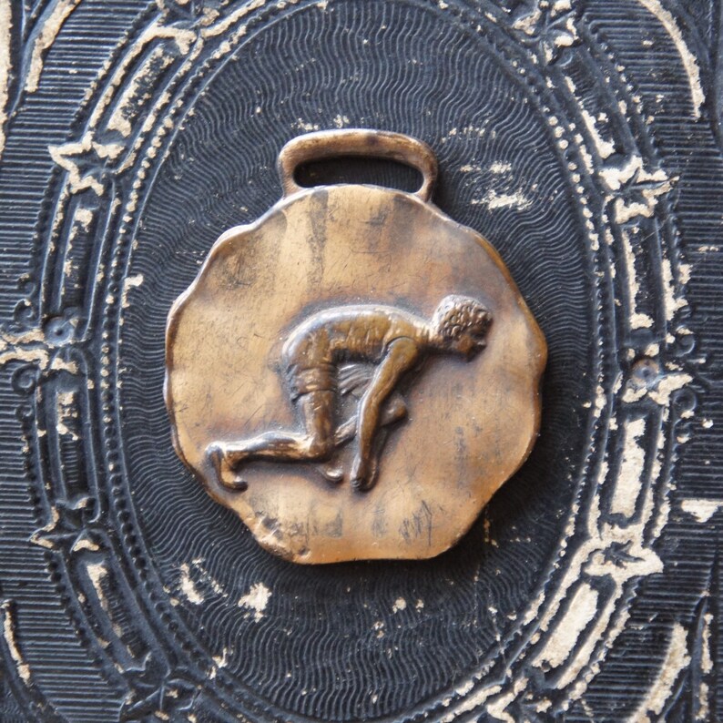 Antique 1919 First Prize Gold Medal 50 Yard Dash Track /& Field G.C.A.A Athletic Exonumia Vintage Sports Numismatic