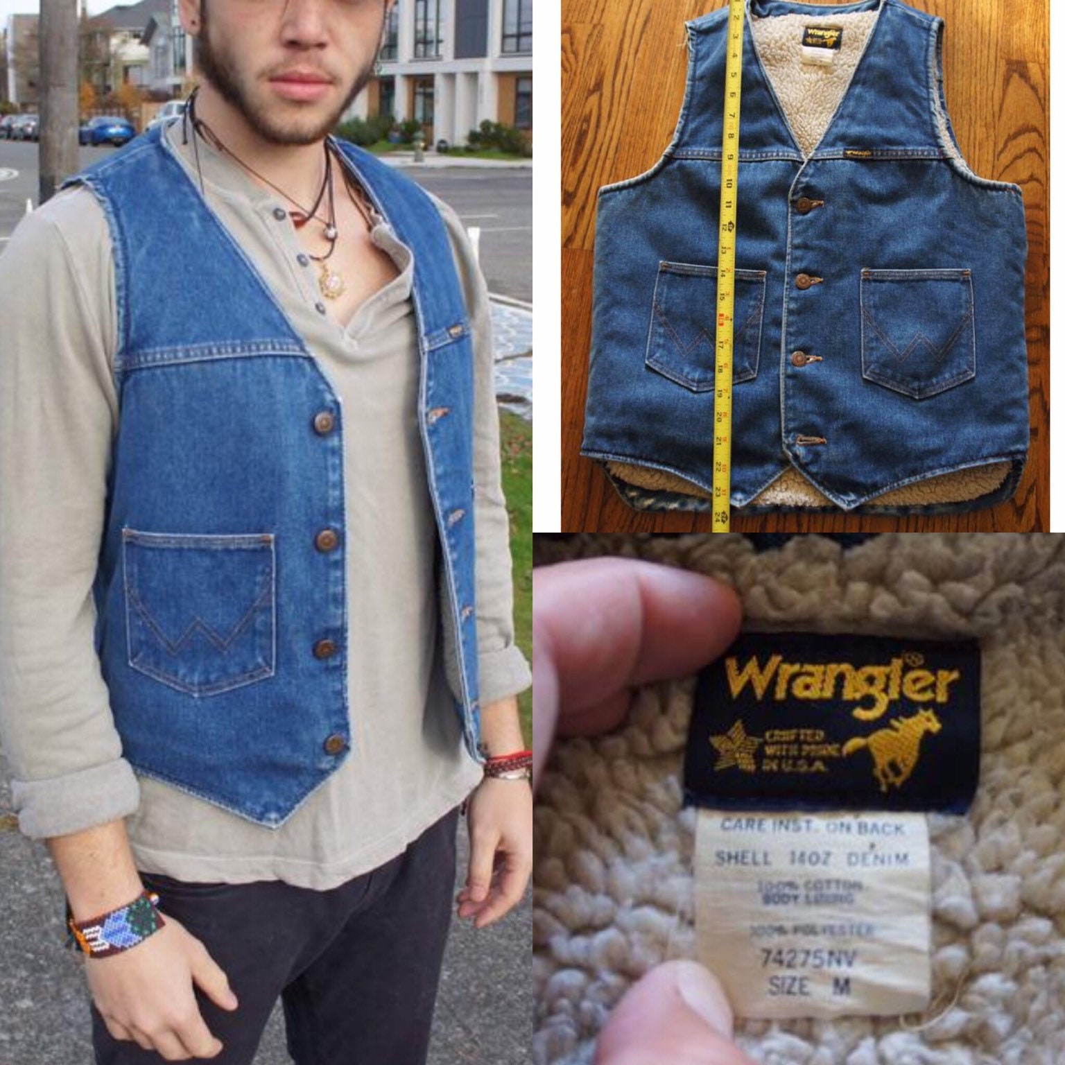 Vintage 70s WRANGLER Sherpa Lined Indigo Denim Vest Size - Etsy Vintage 70s WRANGLER Sherpa Lined Indigo Denim Vest Size - Etsy