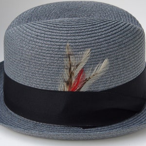 Vintage Steel Grey Tilden Genuine Milan Imported Fedora for Henry Hatters, Detroit size 6 5/8 (53) Fine Straw Summer Hat Small head