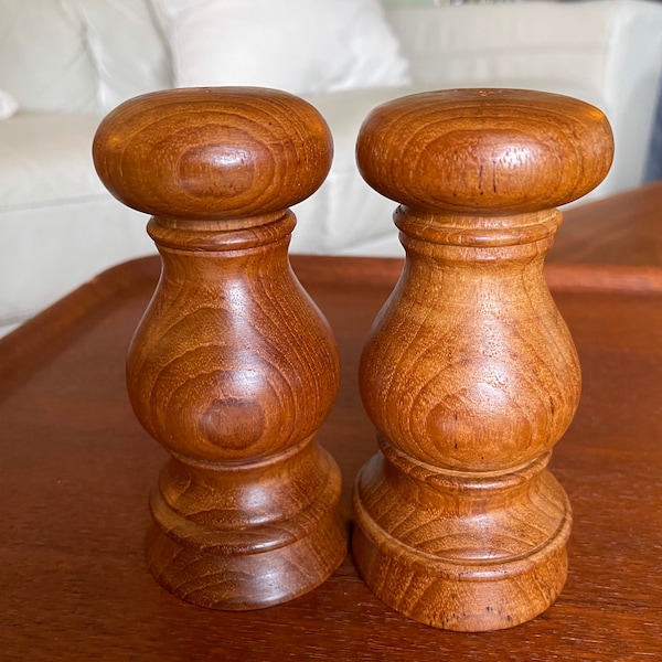 Mid-Century Danish Teak Salt and Pepper Shakers- Digsmed or Dansk Style 5”