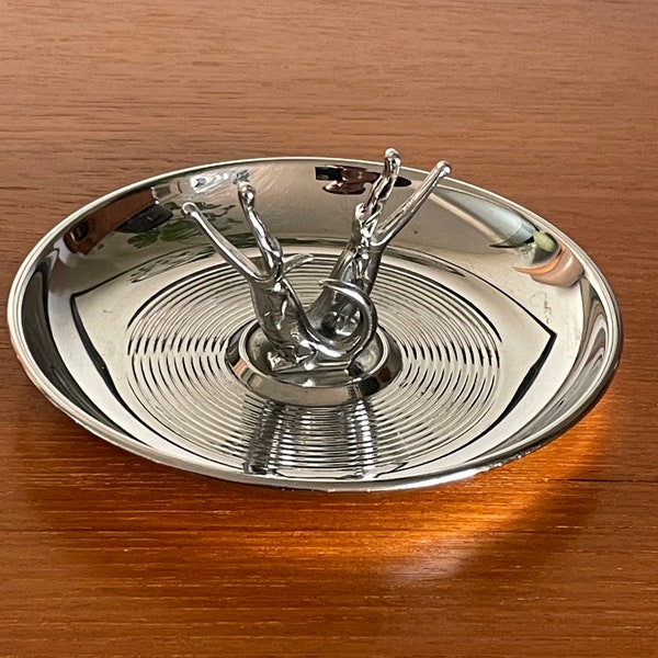 1930's Art Deco Alligator Pincherette Chrome Ashtray- Made in the USA Cigar Tobacciana Crocodile Gator Reptile Cannabis Joint