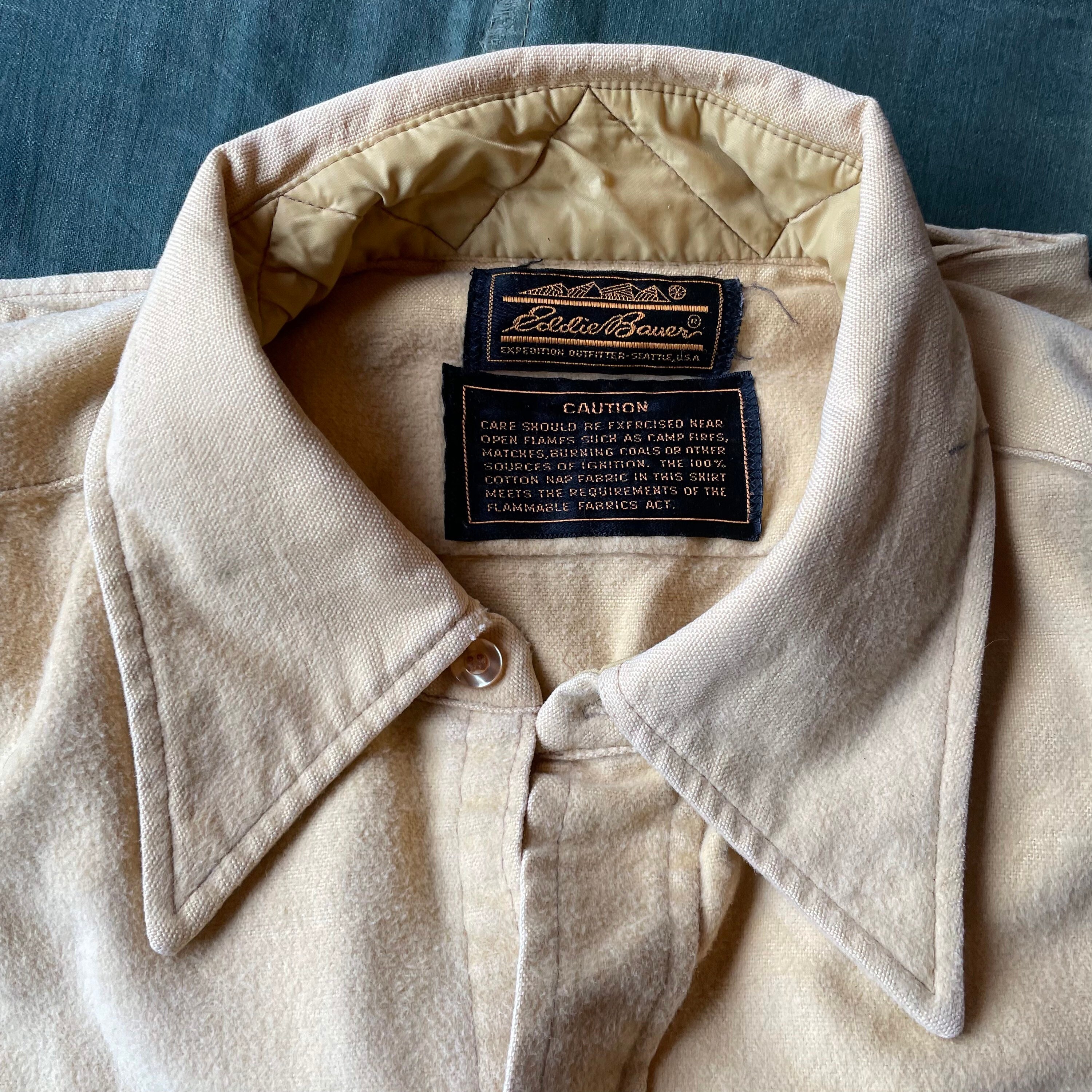 Vintage Eddie Bauer Flannel Red Chamois Shirt Long Sleeve