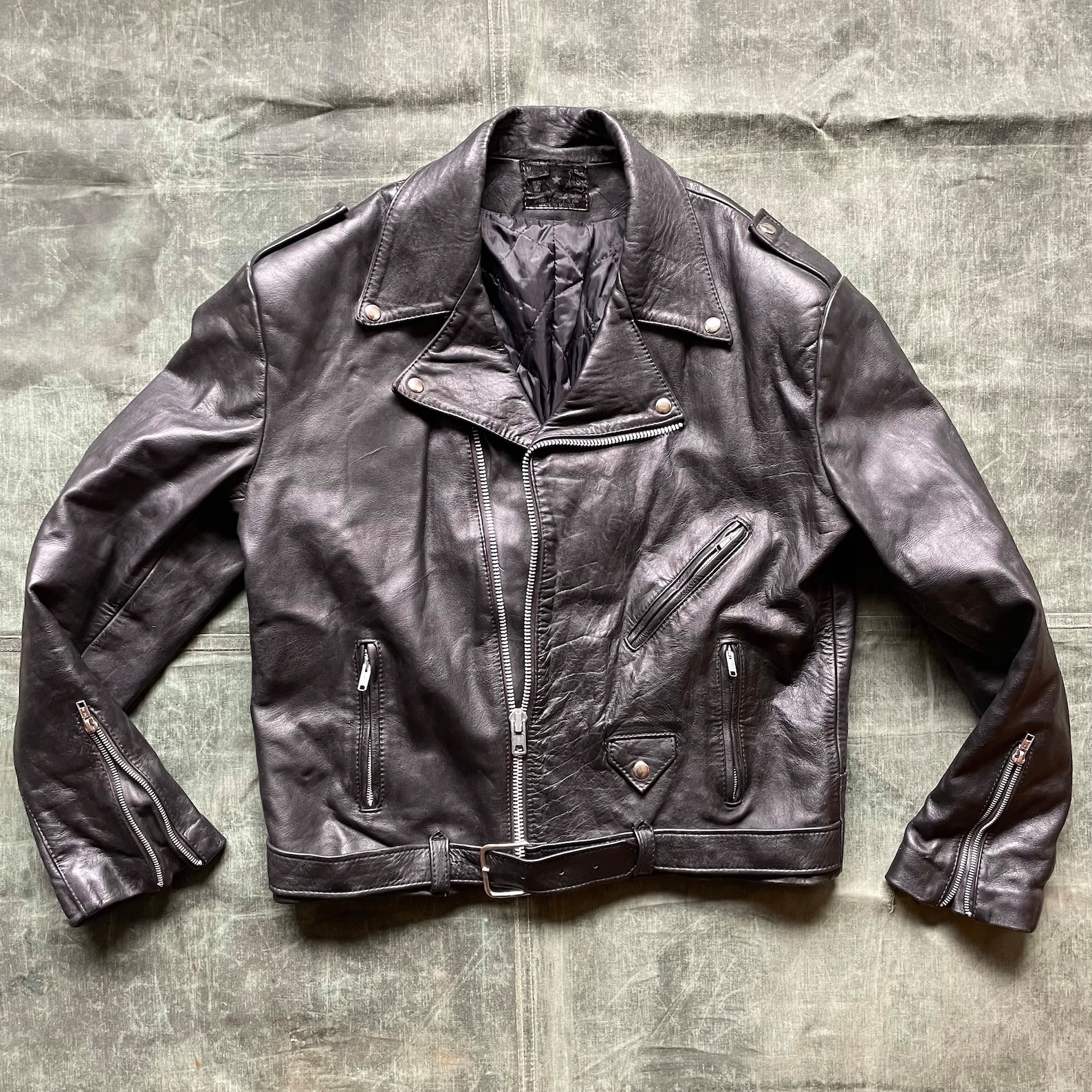 Vintage 1980s Black Leather Perfecto Style Motorcycle Jacket - Etsy