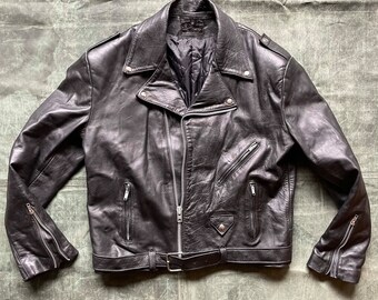Vintage Schott Perfecto Leather Motorcycle / Biker Style Jacket - Etsy