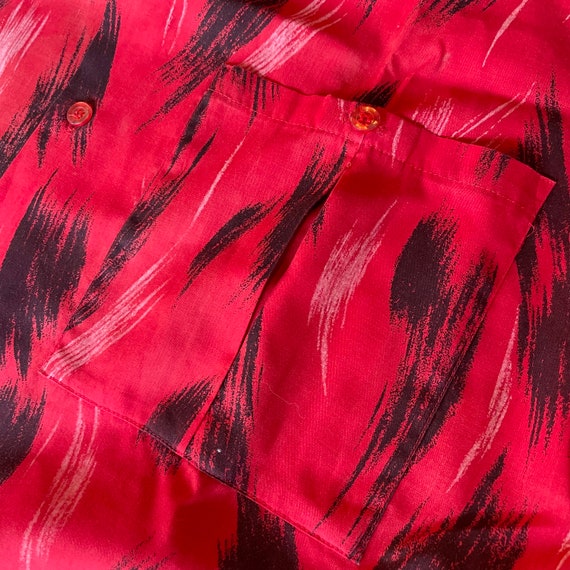 Vintage 1980’s Red and Black Aloha Shirt- Vintage… - image 5