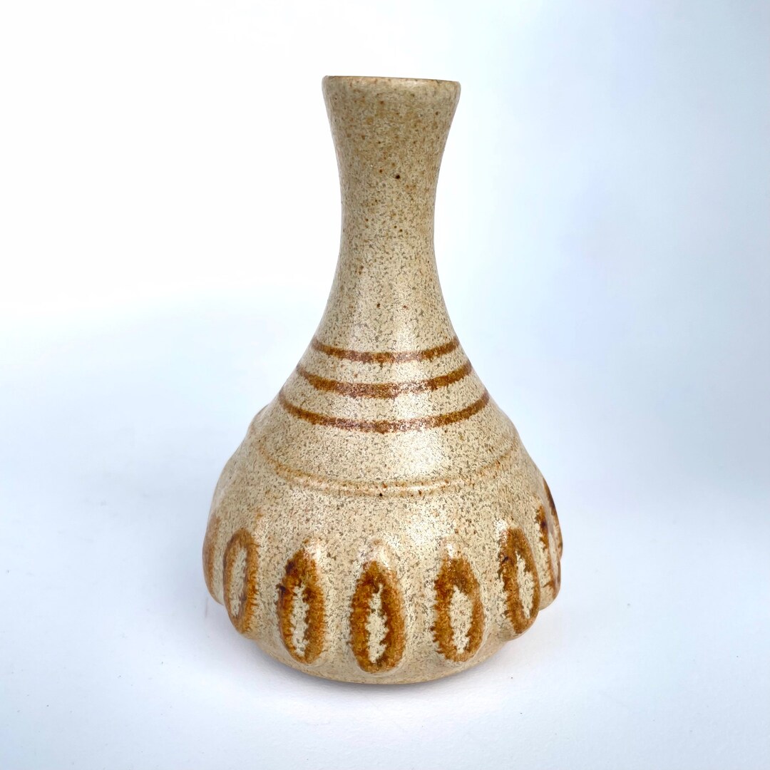 Mid Century Art Pottery Weed Pot or Bud Vase handmade Stoneware by Pottery Craft Compton