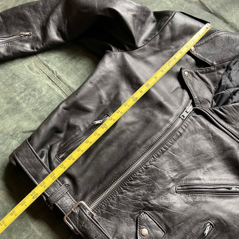 Vintage 1980s Black Leather Perfecto Style Motorcycle Jacket - Etsy