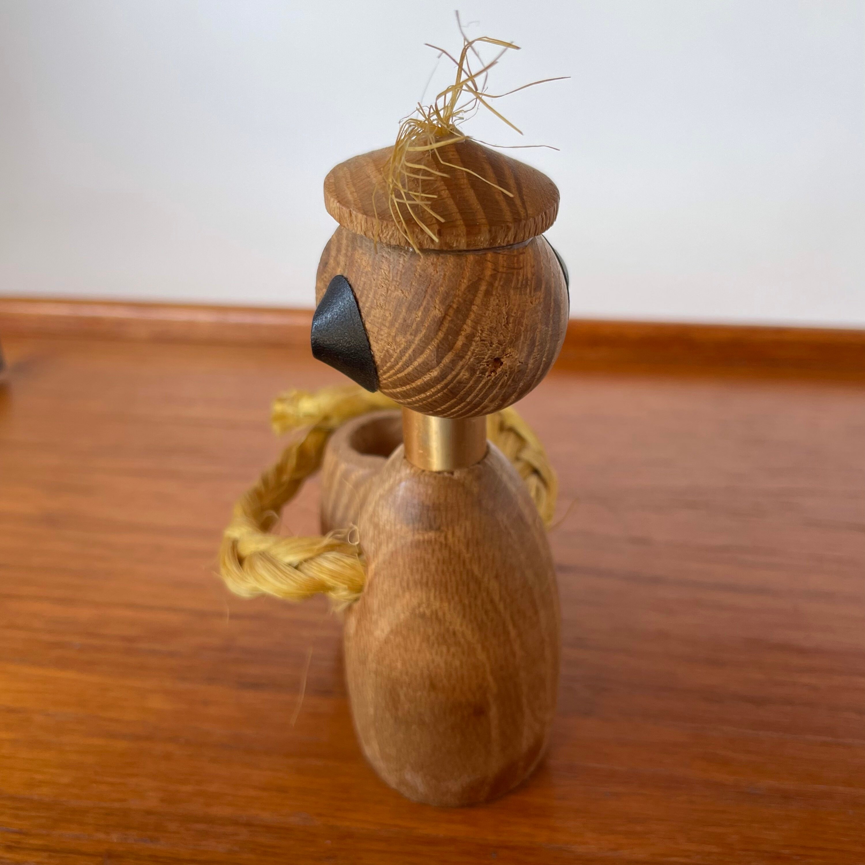 Vintage Zoo Line Style Wooden and Rope Monkey Toothpick