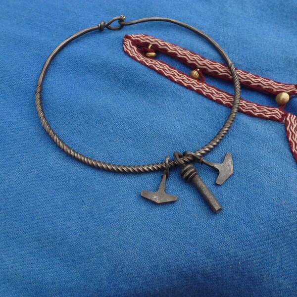 Iron Neck Ring with Thor's Hammers Replica from Birka