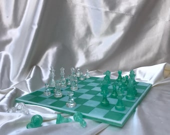 Handmade Resin Chess Set – Custom Made Epoxy Board
