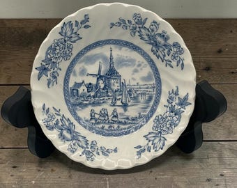 Ciotola da dessert vintage Johnson Brothers Tulip Time Blue blu e bianca, prodotta in Inghilterra.