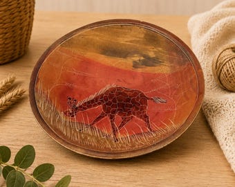 Cuenco de safari vintage hecho a mano / Plato decorativo para baratijas