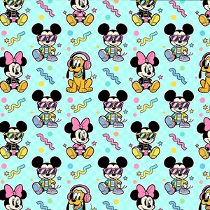 Vintage Mickey Minnie Pluto Charakter Gedruckt Aus Reiner Baumwolle für Kinder Outfits Home Bettwäsche Handgemachtes DIY Handwerk Halbhof
