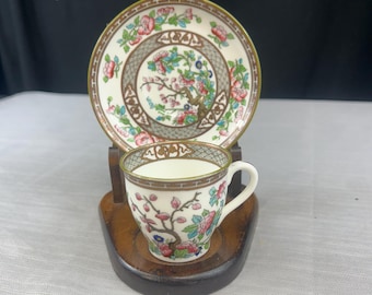Vintage Aynsley Coalport Indian Tree Demitasse kopp och fat