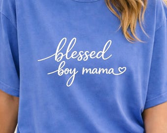 Camiseta para mamá, camiseta "Blessed Mama", regalo cristiano para el Día de la Madre, camiseta con colores cómodos