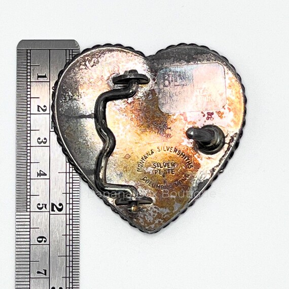 Montana Silversmiths Columbus Mont Silver Plated Buckle Hearts With Leather Belt Montana Silversmith Heart Buckle - Etsy main image 4