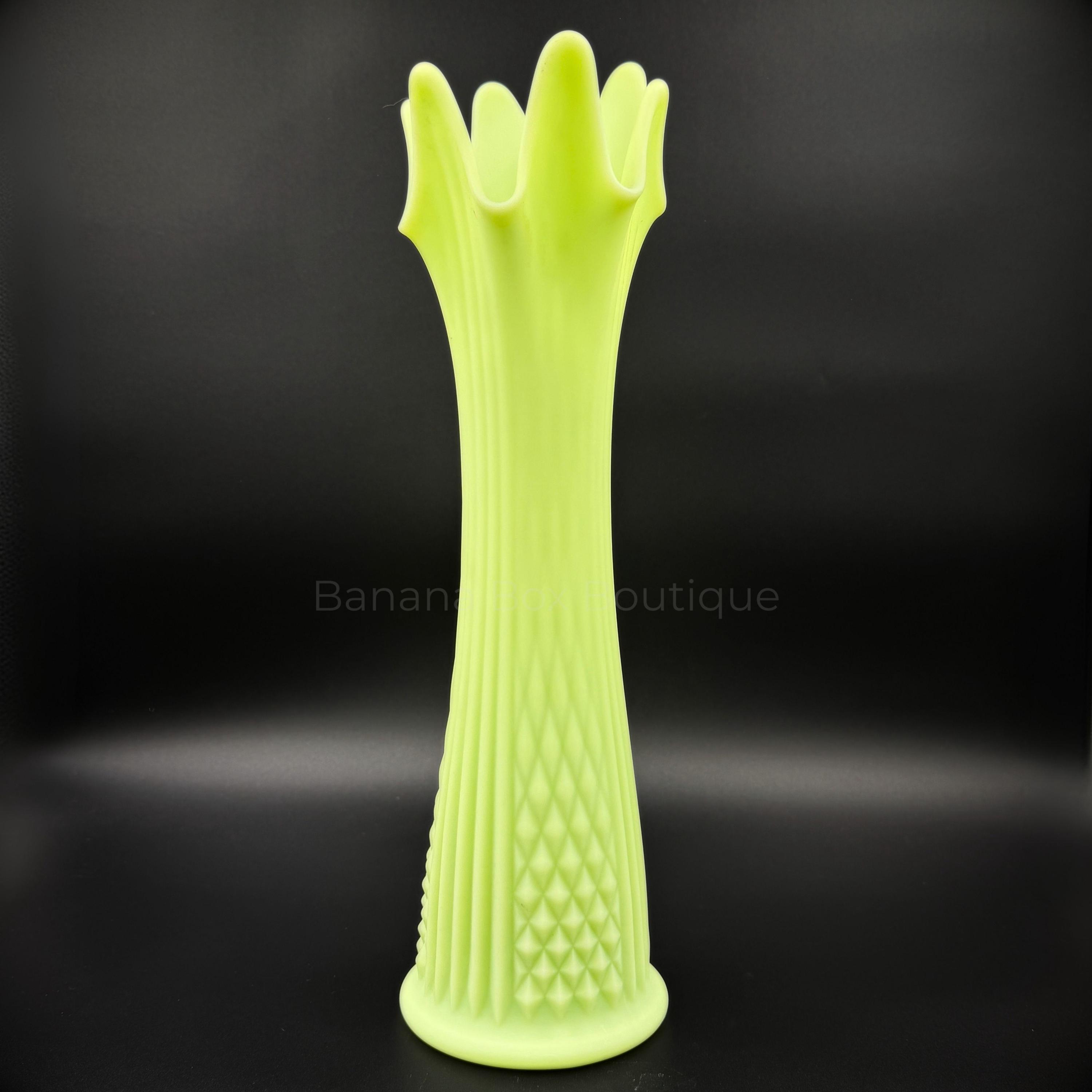 Fenton Custard Uranium Swung Vase - Etsy