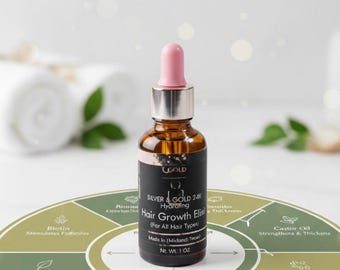 Hair Growth Serum: Castor Oil, Biotin, Vitamin E for Scalp Strengthening (1 oz)