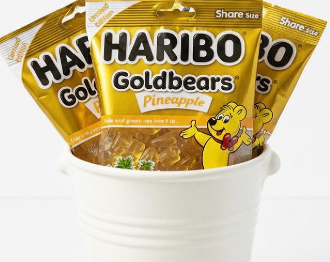 Haribo Goldbears Pineapple Gummies | Limited Edition | Share Pack | Fun for everyone | Grown ups love • Rare find • 4oz share pac