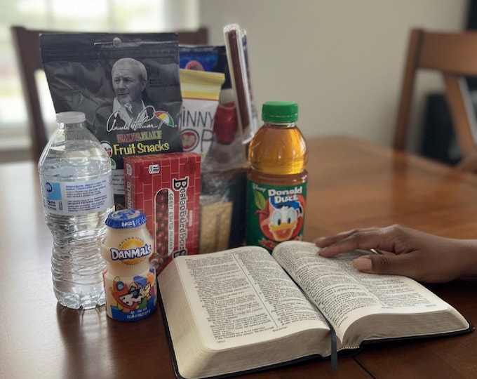 Fasting Snack Pack Care Package Gift Basket Food Bundle Break Fast Meal Box Spiritual Ramadan Iftar Church Community Worship Blessing