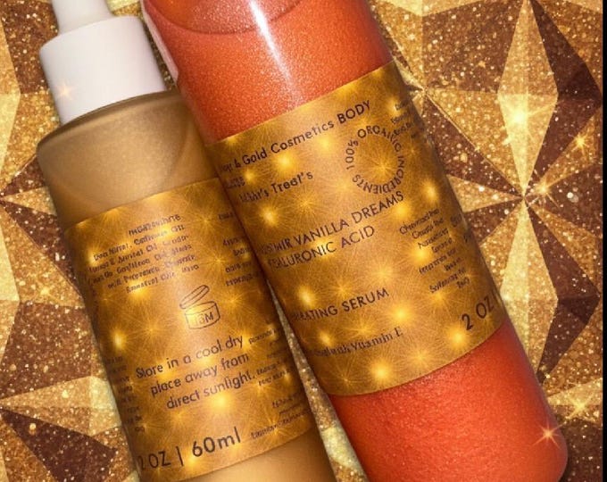 Viral Body Gloss Body Oil • Hyaluronic Acid Infused • Cash'Mir Vanilla Dreams Scented • 24K Gold Glow Drops